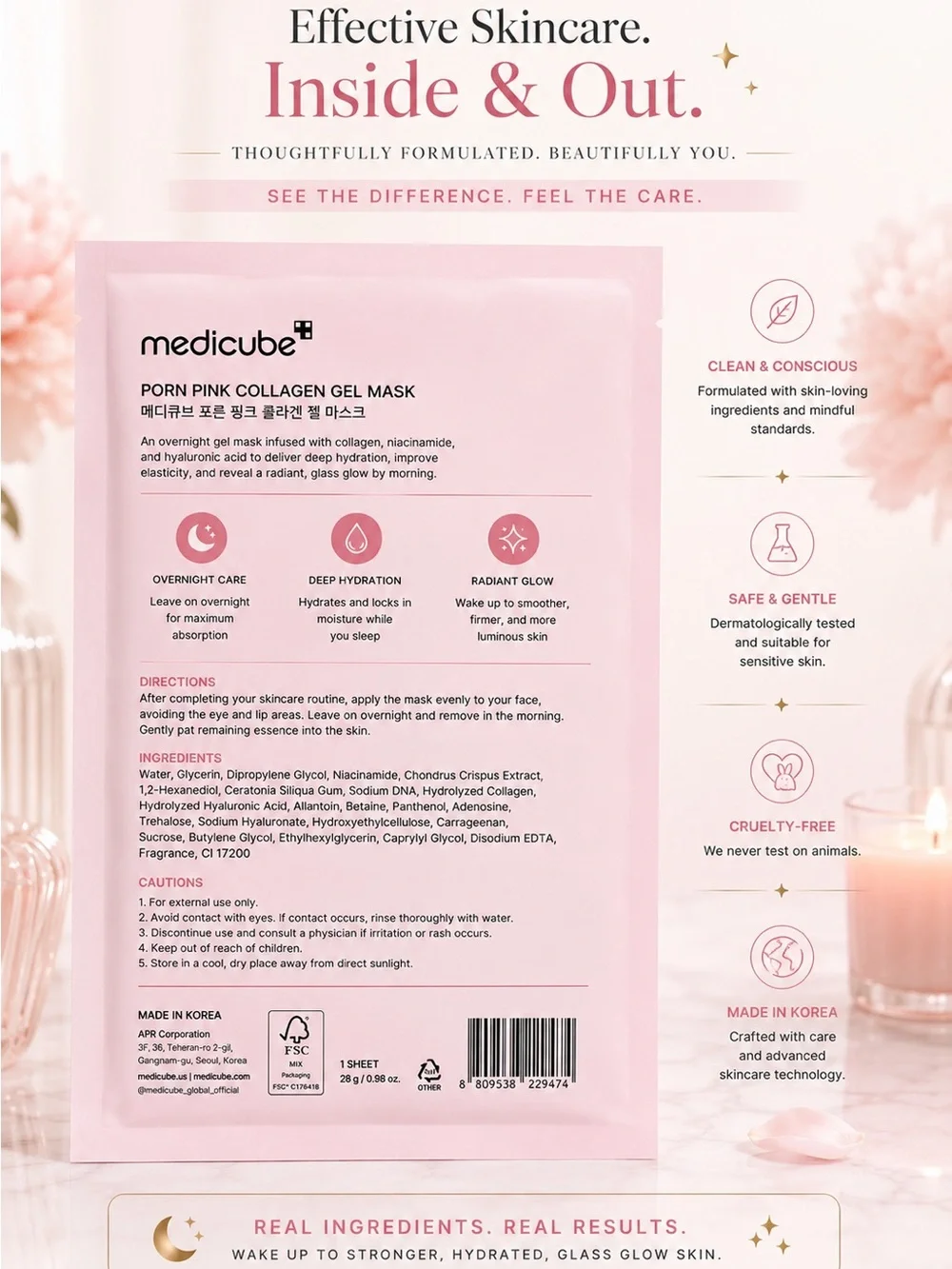 Medicube PDRN Pink Collagen Jelly Gel Mask | Overnight Korean Face Mask